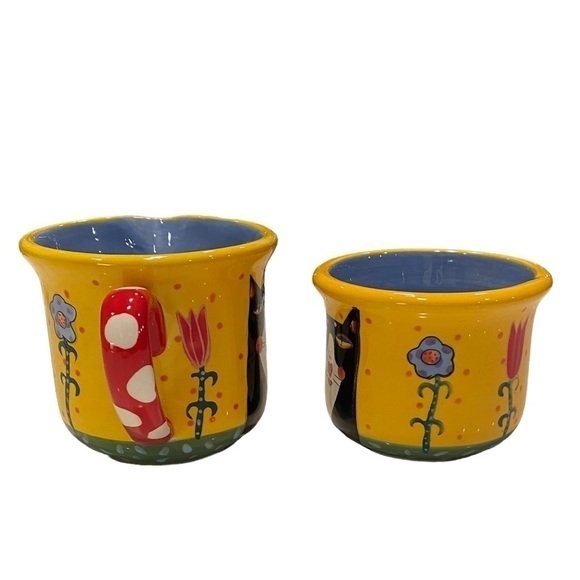 Sharon Bloom Tuxedo Cat Creamer Sugar Bowl Set Henriksen Ceramic Hand Painted - Picture 5 of 13